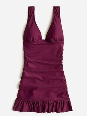 J.Crew Ruched V-neck Swim Dress Sz 8